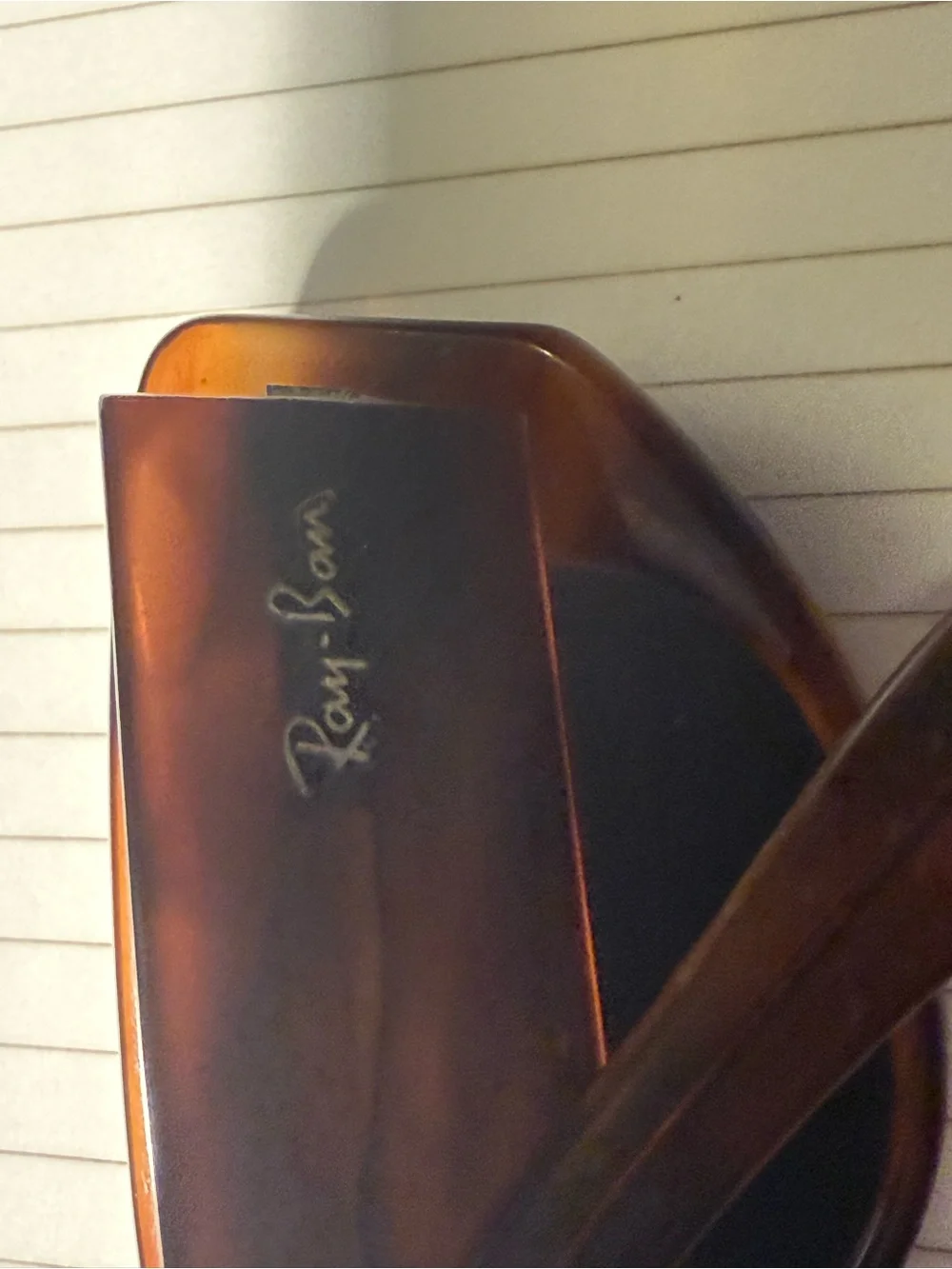 Ray-Ban Brown Tortoise Rectangle Sunglasses with Dark Lenses